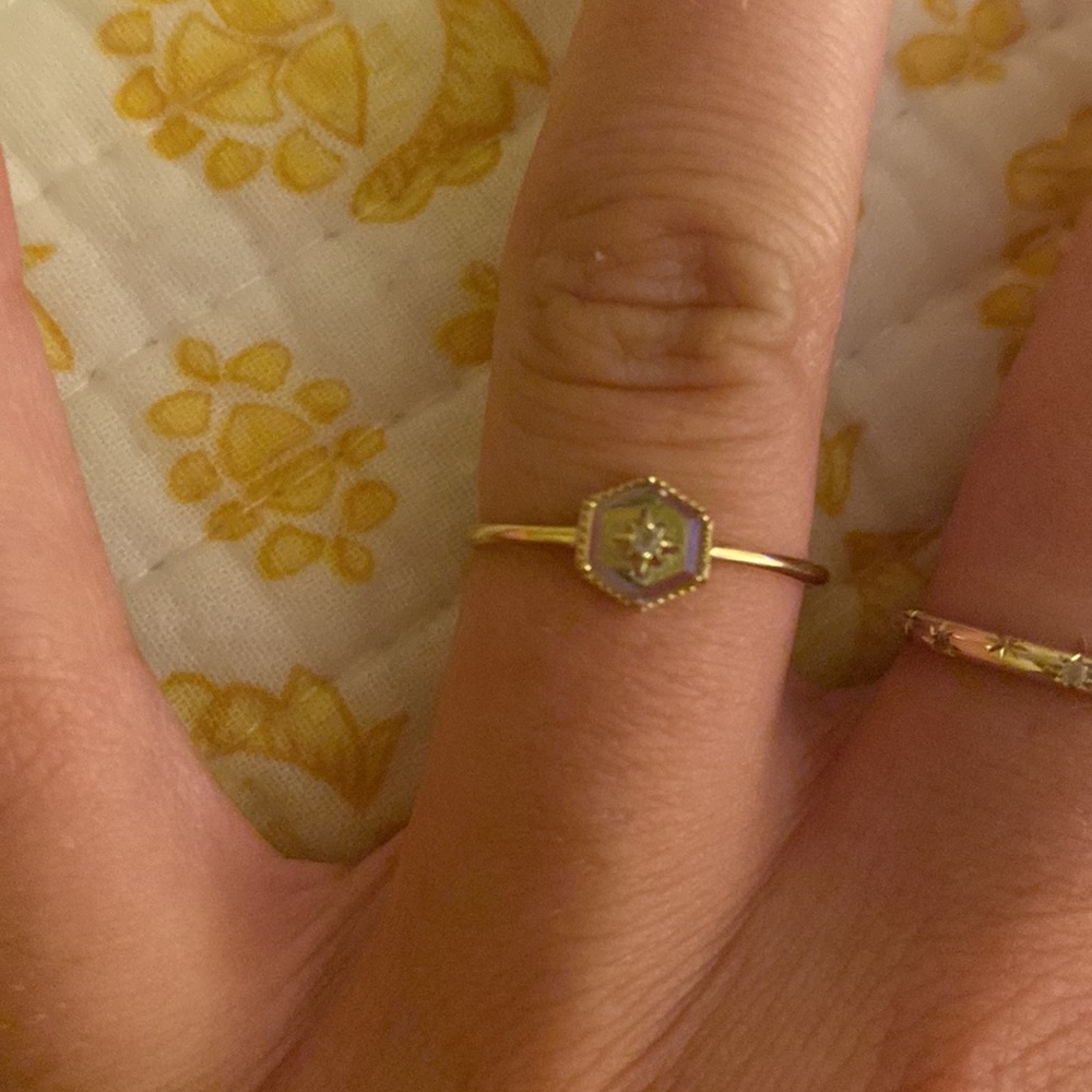 Elegant Local Eclectic Solid Gold Aura Quartz Women's Ring